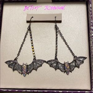 Betsey Johnson dangle bat earrings